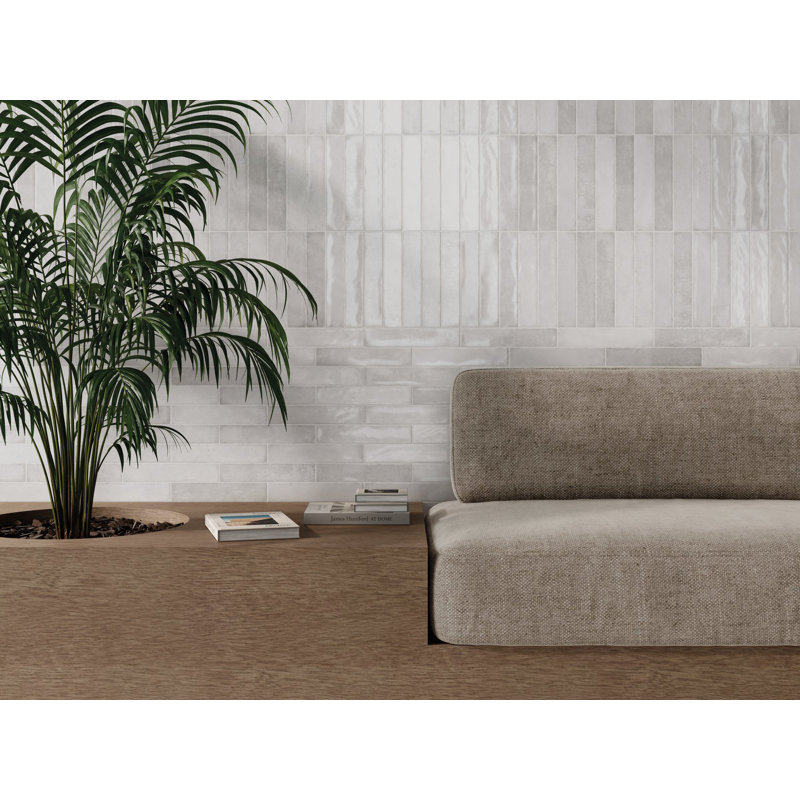 Mahi 2 in. x 10 in. Ceramic Zellige Wall Tile (5.16 Sq. Ft. / Case), White