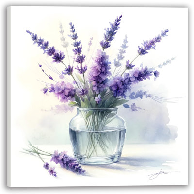 Calming Lavender Arrangement Wrapped Canvas Printing Art