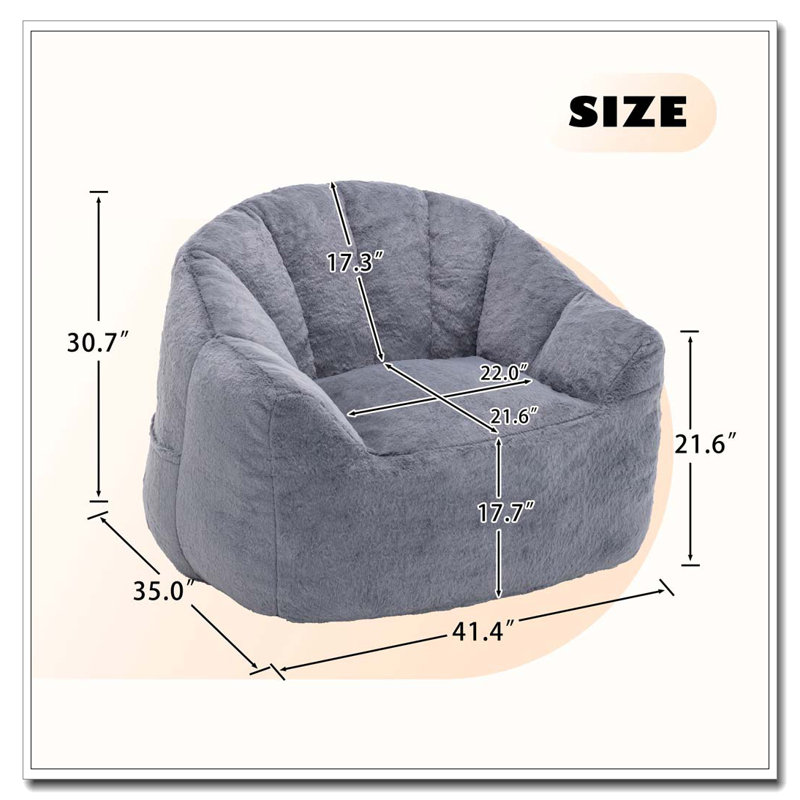 Fauteuil à billes avec accoudoirs rembourrés de mousse haute densité, Gris