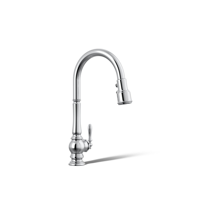Artifacts® Touchless Pull Down Kitchen Sink Faucet with Three-Function Sprayhead, Polished Chrome