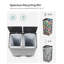 Recycling Bin, Double Trash Can, 2 X 24L, With 2 Compartments, Soft-Close Lids, Pedals, Plastic Inner Buckets And Carry Handles-120067996