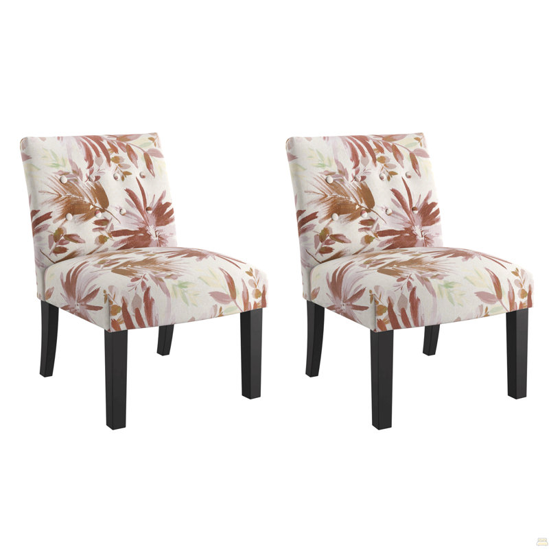 Chaises d'appoint florales rouges, ensemble de deux