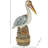 Cole And Grey Resin Textured Pelican Sculpture With Brown Block And Shiny Accents