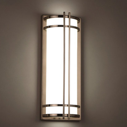 Skyscraper Outdoor Flush Mount, Bronze, 18" H x  7" W x 3.5" D, 2700K