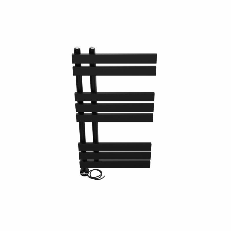 Cashtin Designer Towel Rail Heated Towel Rails, 80cm H x 45cm W x 7.35cm D, Black