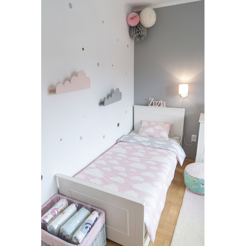 Alma 2 - Piece Cot Bedding Set, Pink/Grey