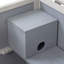 Cage à hamster gris, enceinte en bois avec tunnels, plateau amovible, roulettes, façade et plateau ouverts, conçu pour une cage de bien-être en gris
