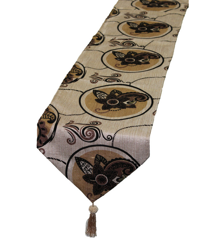 Woodcreek Luxurious Vintage Table Runner, Gold