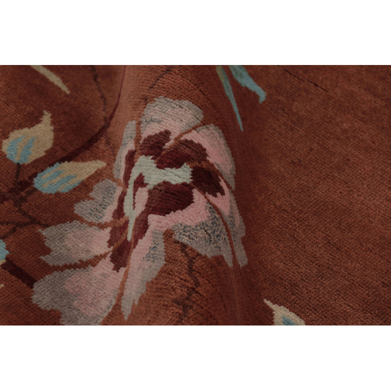 Art Deco One-of-a-Kind 3'0X3'0 Hand Knotted Area Rug