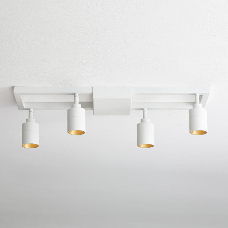 Ensemble de rail d'éclairage 4 lumières 23,4 po, Blanc mat