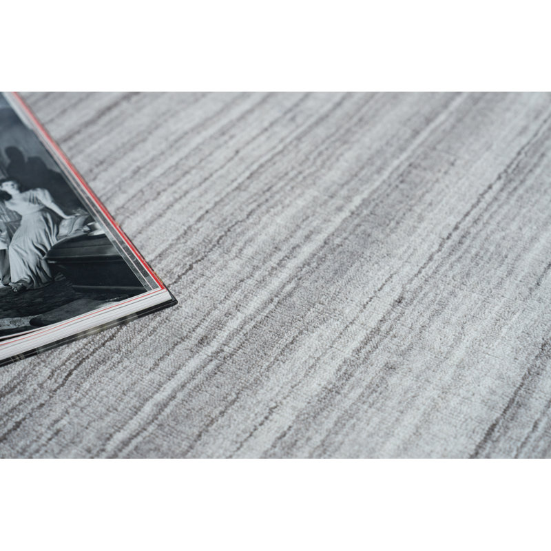 Serenity handloomed PET Beige/Brown Area Rug, Rectangle 9' x 12', Gray/Silver