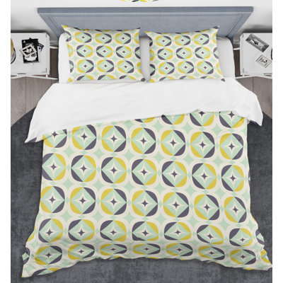Diamond V rétro - ensemble de housse de couette abstrait rétro - polyester en microfibre