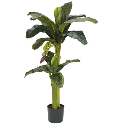 60 " H Faux Banana Leaf Tree in Plastic Pot