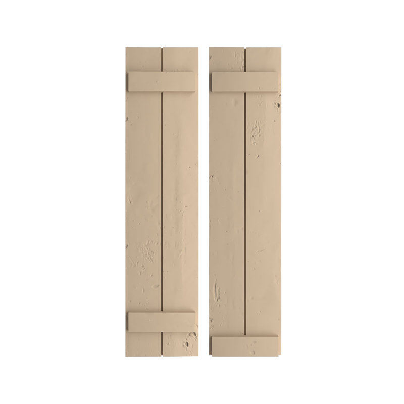 Volets rustiques à deux planches en simili-bois (par paire), H 38 po x l 11 po x P 1 po, 11"