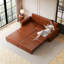 Canapé Chesterfield, canapé-lit gigogne de 93,7 po, canapé-lit convertible 3 en 1 en similicuir avec garniture cloutée et accoudoirs roulés, canapé-lit multifonctionnel pour le salon, la chambre à coucher-131049624-131049621