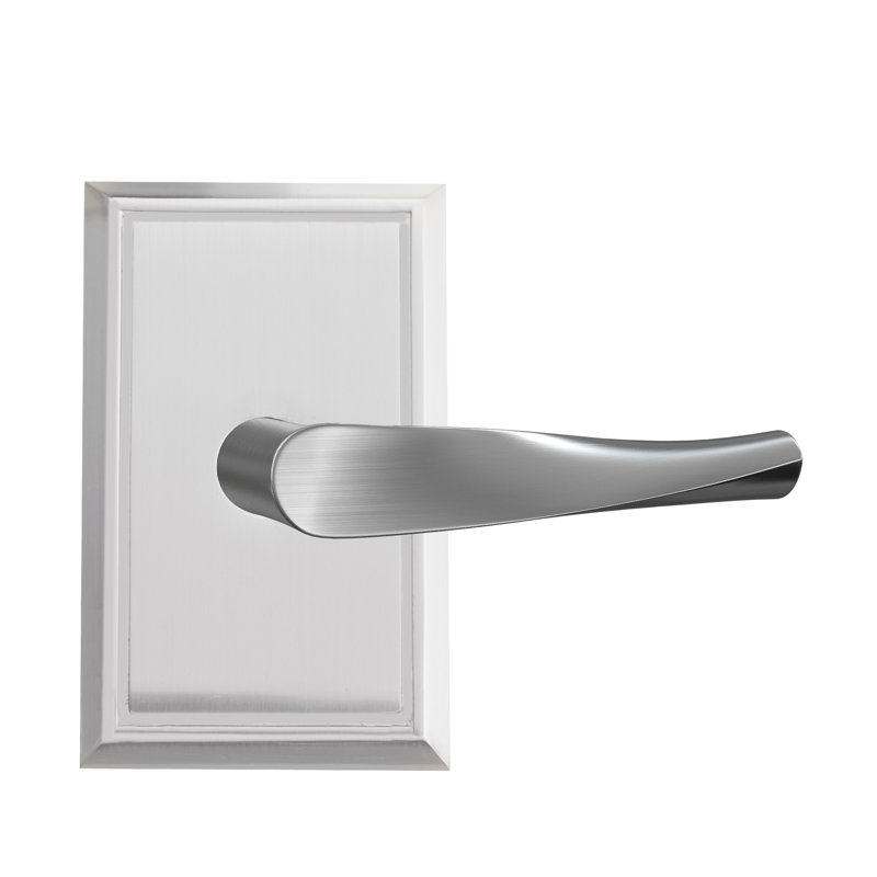 Faux levier Bravura 935-1 sur rosace rectangulaire traditionnelle en nickel satiné - droite, Droite