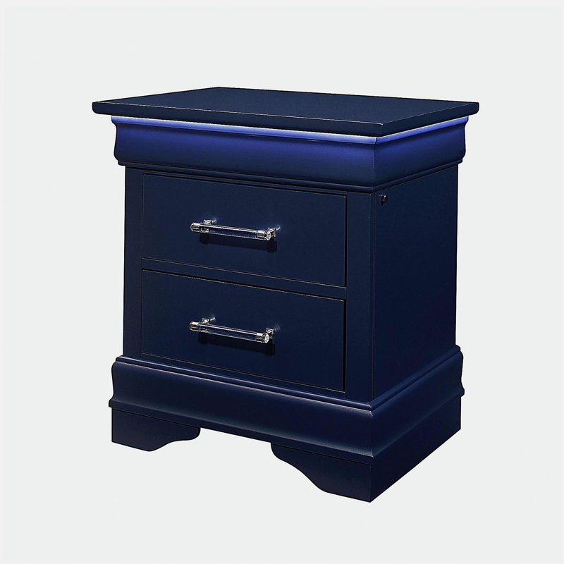 Table de chevet bleue avec DEL CHARLSTON, Bleu