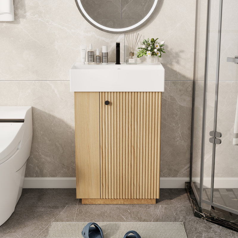 21.6" Single Bathroom Vanity With Ceramic Top