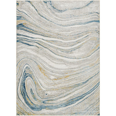 Emarrick Dieter Abstract Blue Area Rug