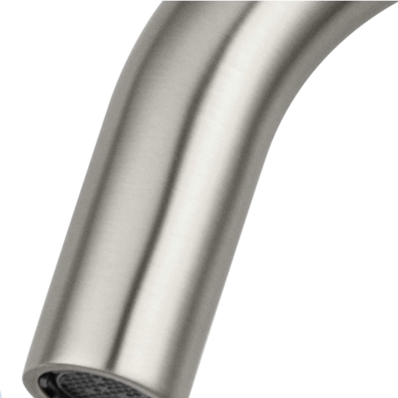 Robinet de salle de bain circulaire monotrou avec ensemble de bonde, Nickel brossé