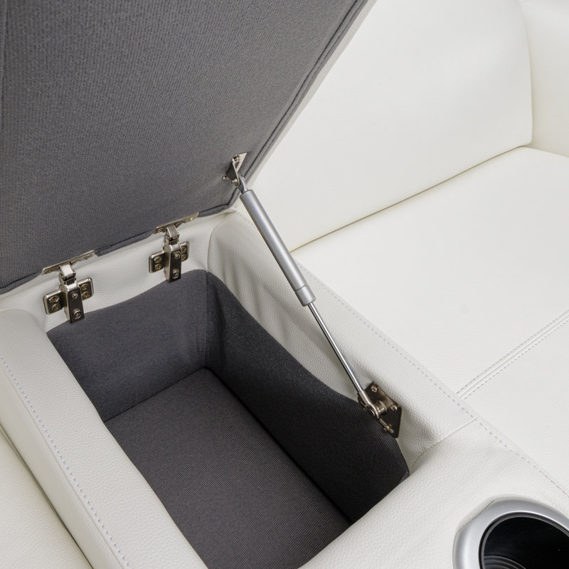 Mia Bella 78'' Recessed Arm Reclining Loveseat, White