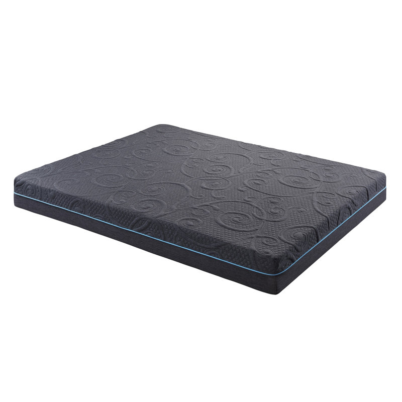 8" Size Bed Mattress Gel-Infused Memory Foam Hybrid Mattress, Dark Gray, Mattress in a Box, Firm Comfort Mattress, Queen