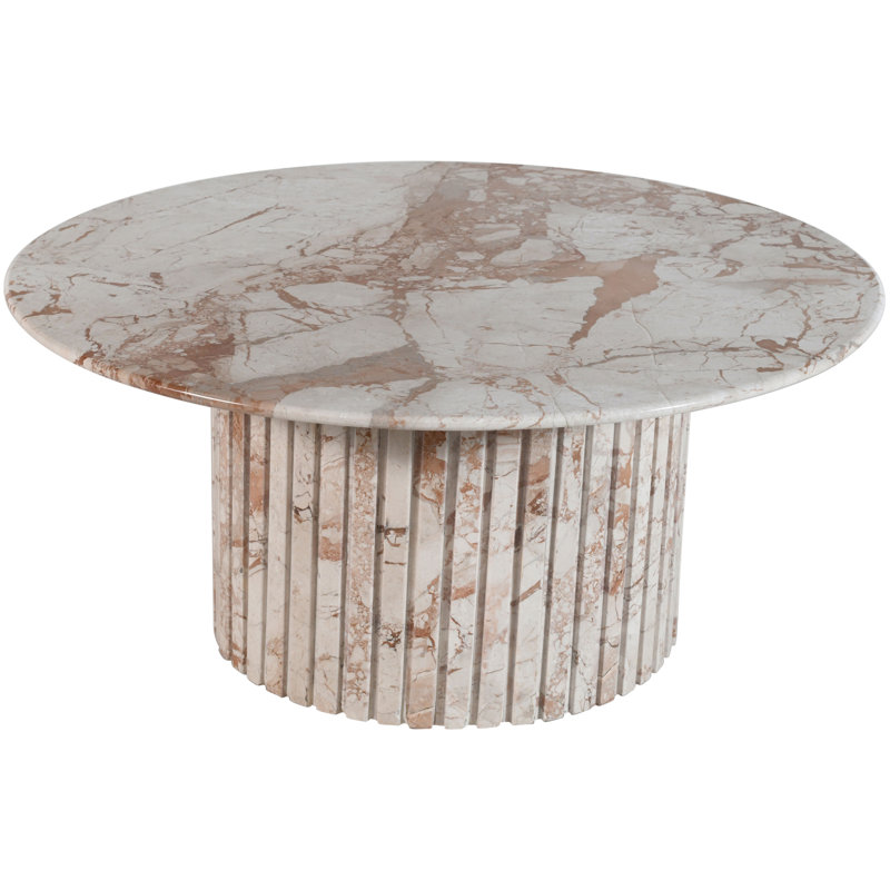 Table basse à piédestal Tokay, Marbre crème