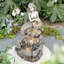 Fontaine d'extérieur 22,25 "à 4 niveaux en sirène de béton avec pompe et lumière DEL (KD)