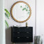 Miroir rond en bois avec cadre perlé
