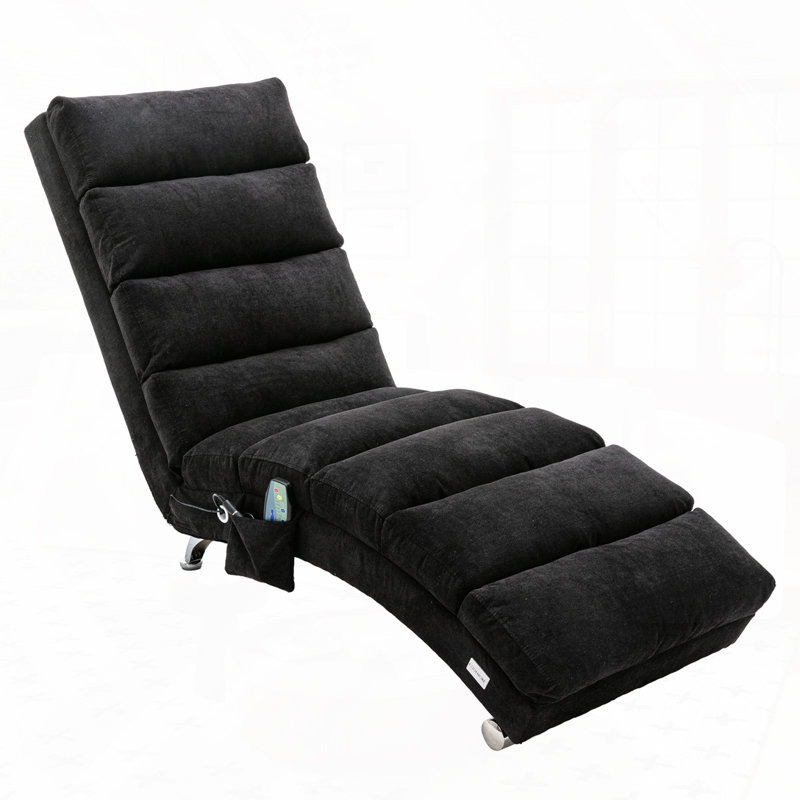 Chaise longue rembourrée Laquasia, Polyester noir