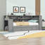 Lit simple en bois avec lit gigogne, tête de lit et bureau à DEL-124843055