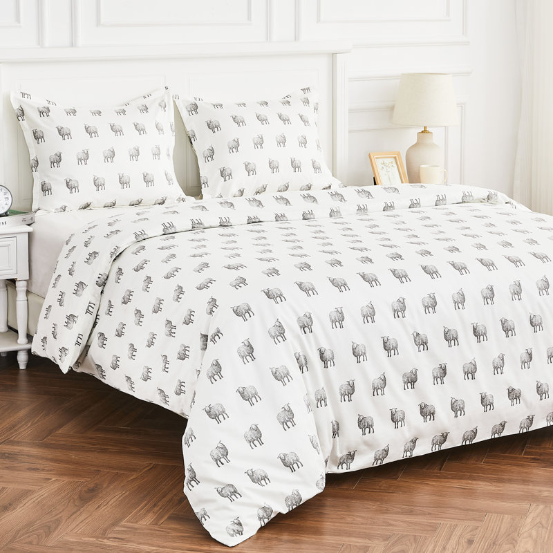 T400 SHEEP DUVET SET, Queen Duvet Cover + 2 Standard Shams
