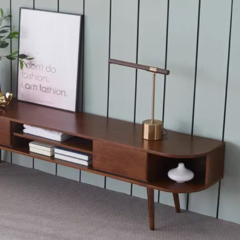 Meuble télé simple et rétro, Brun, 78.74"