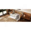 Lit de jour simple en rotin de style traditionnel avec 2 tiroirs pour un espace limité, chambre d'amis, aucun sommier nécessaire, blanc antique