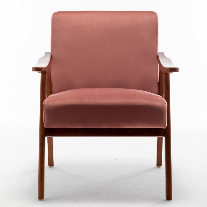 Jamesina 26.37" W Armchair, Rose Velvet, 32.3" H x 26" W x	31.1" D