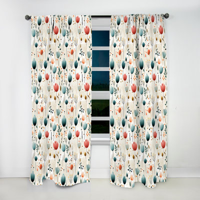 Enchanted Gardens Polka Dots Pattern I - Abstract Curtain - Room Darkening Curtain - 1 Panels
