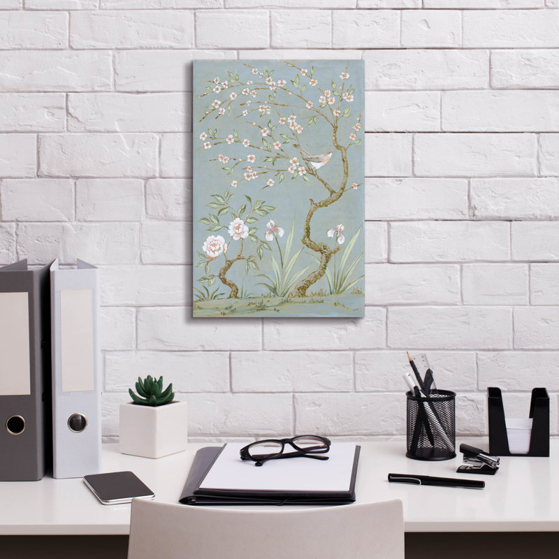 «Spring Mural 1 Blue» par Julia Purinton, art mural sur toile, H 18 po x l 12 po x P 0,75 po