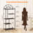 Arched Geometric Led Display Shelf With Adjustable Colour Temperature, Brightness Control, Etagere Bookshelf With Metal Frame And Wood Shelf For Living Room, Bedroom, Curio Cabinet, Black