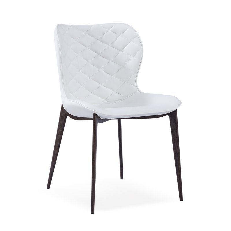 Chaise d'appoint rembourrée Stacia, Blanc, Brun pâle