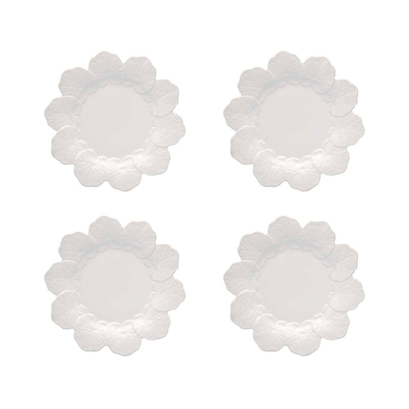 Geranium Earthenware Salad/Dessert Plate, White