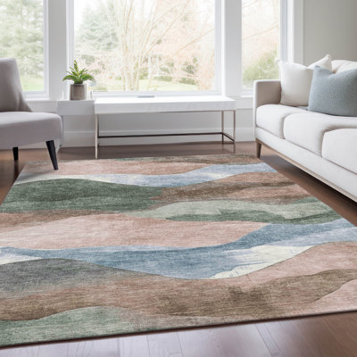 Tapis saumon Xhevrie intérieur / extérieur lavable à la machine