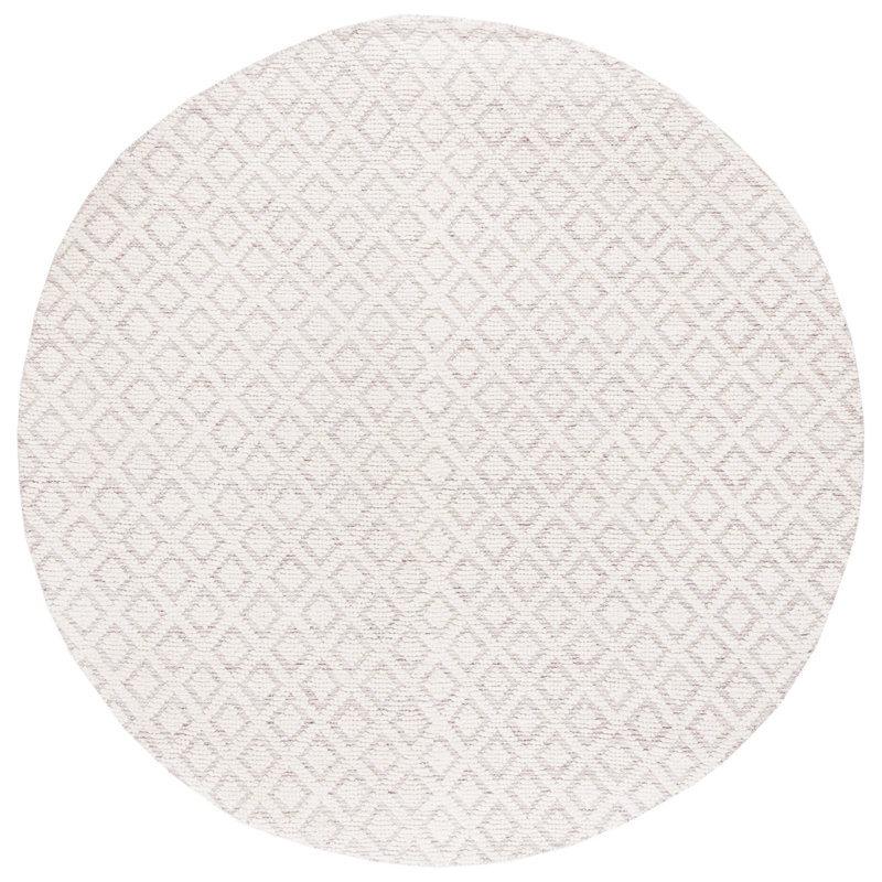 Vermont Hand Woven Wool Geometric Rug, Round 6'