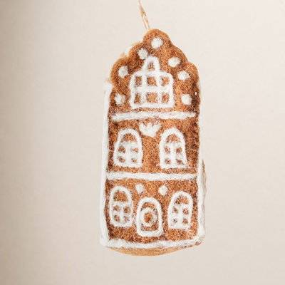 Felted Festive 4" House Ornament