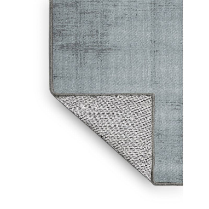 Machine Washable Abstract Grey Area Rug, Rectangle 5' x 8'