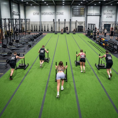 Yescom Sports Sled Strips Turf Gym Flooring For Weight Sled Push Pull Equipment Crossfit Outdoor Indoor 65'x3'(200 Sq.Ft) 0.4