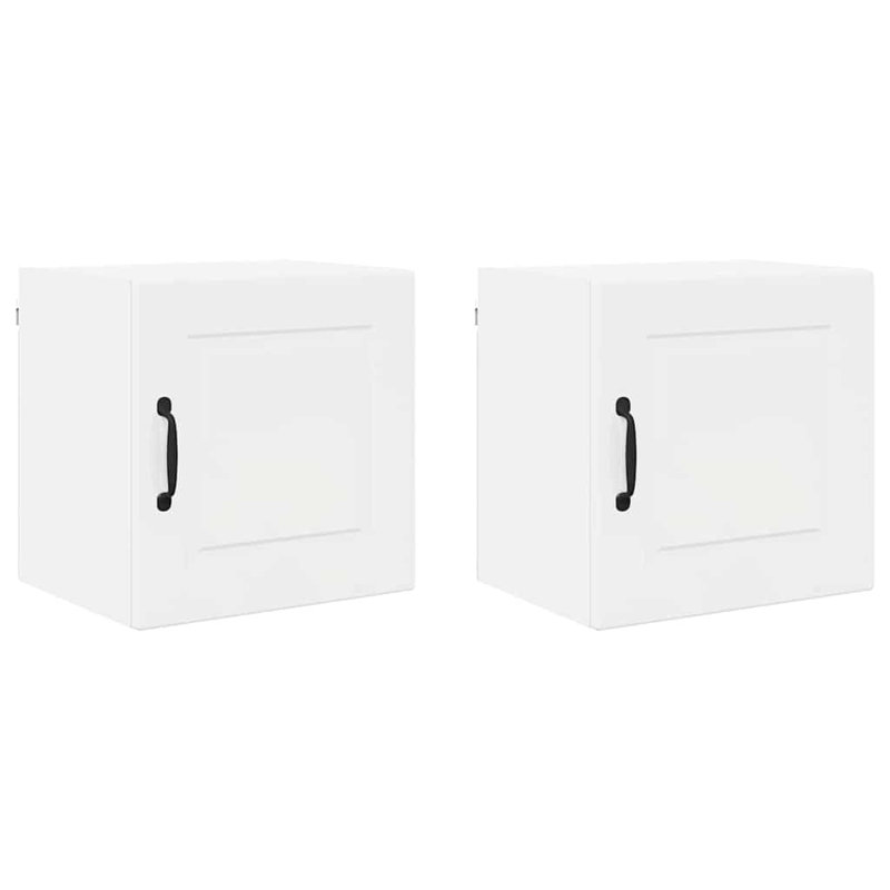 Vidaxl Kitchen Wall Cabinet 2 Pcs Concrete Grey 50 X 31 X 40 Cm, High Gloss White, 40cm H x 40cm W x 31cm D