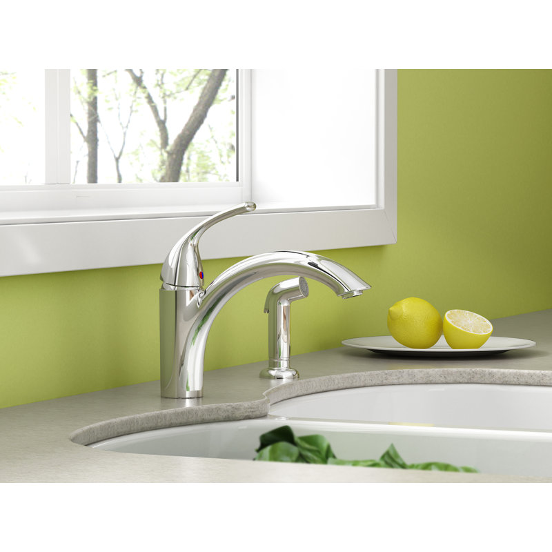 Robinet de cuisine à poignée simple avec jet latéral Quince, Chrome