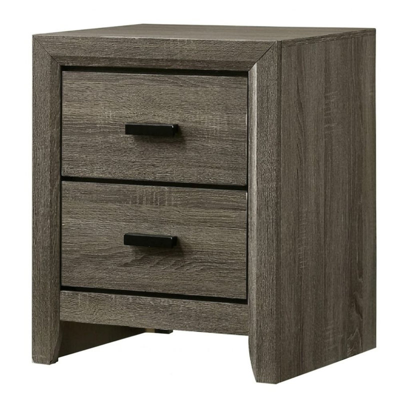 Quillan Distressed Gray 2 Drawers 23.63In. W Nightstand