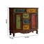 Vintage Art Hand-Painted Carved Accent Cabinet