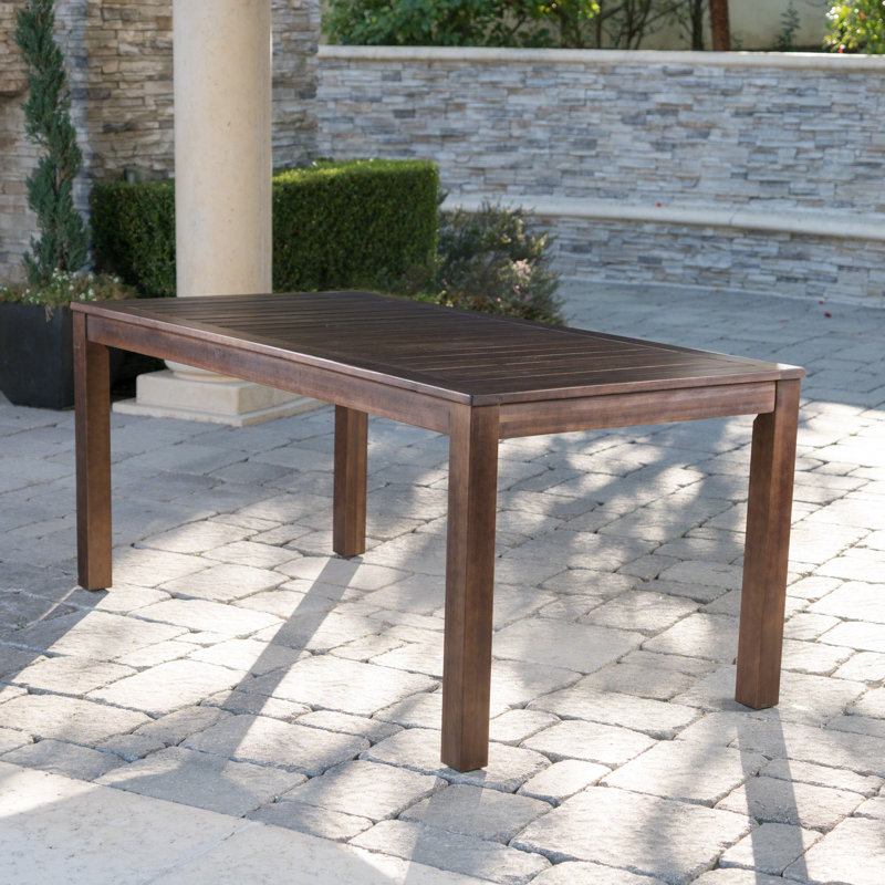 Bronius Rectangular Acacia Outdoor Dining Table , 69'' in. W 35'' in. D